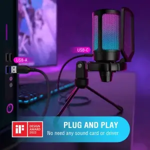 USB Gaming Streaming Microphone Kit