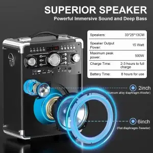 Kids/Adult Bluetooth Karaoke Machine - Thumbnail Image 2