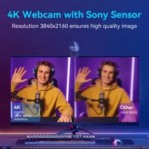4K Streaming Webcam With Microphones