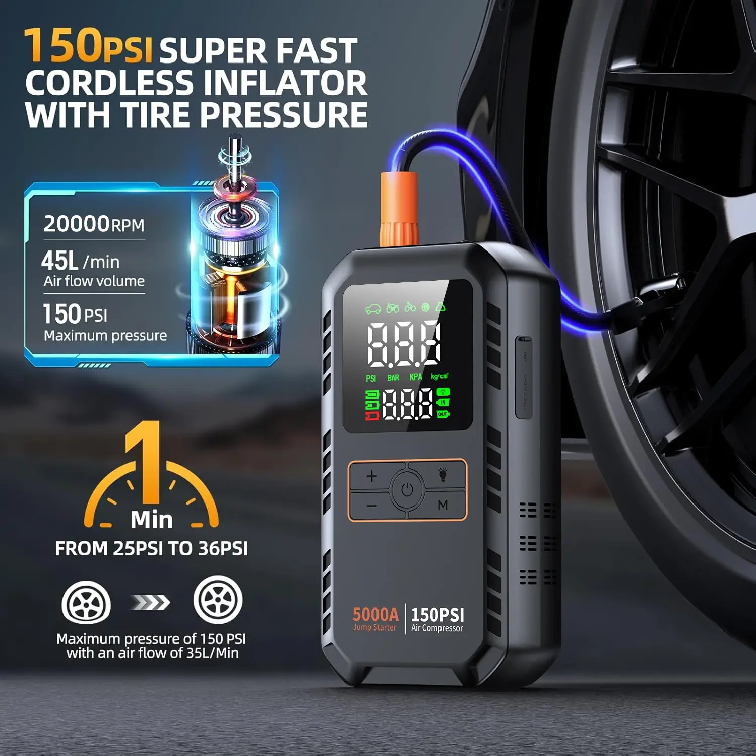 4-in-1 Portable Car Jump Starter - Image 2